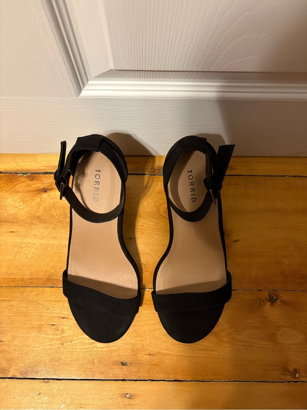 torrid Black Ankle Strap Block Heel Sandals